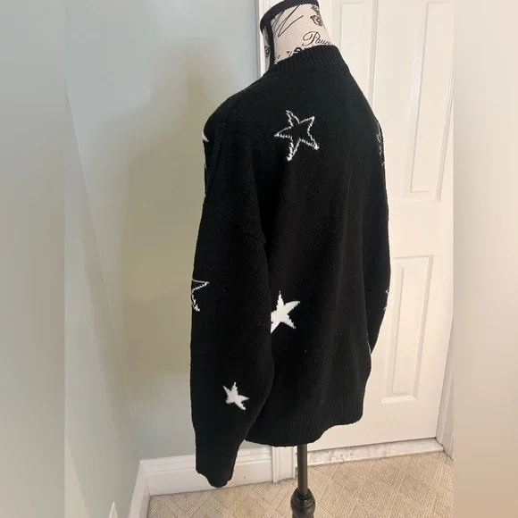 Aqua Wool Blend Black & White Stars Cardigan | Size XS | Great Condition - Picture 3 of 11